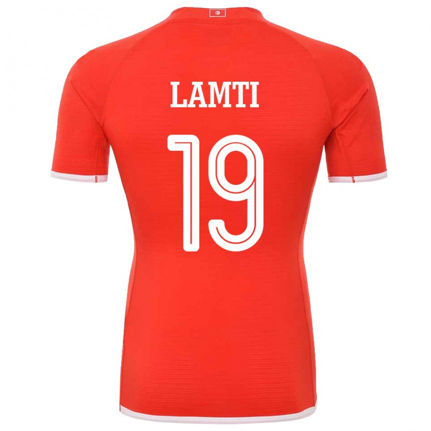 Męski Tunezji Chirine Lamti #19 Czerwony Domowa Koszulka 22-24 Koszulki Klubowe