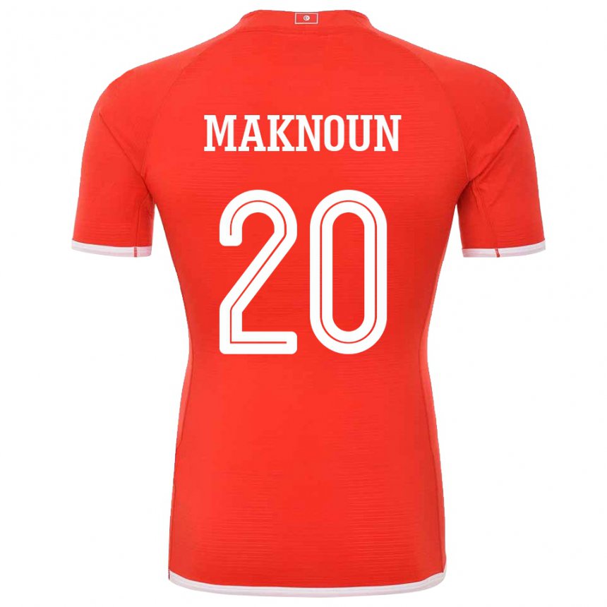 Męski Tunezji Leila Maknoun #20 Czerwony Domowa Koszulka 22-24 Koszulki Klubowe