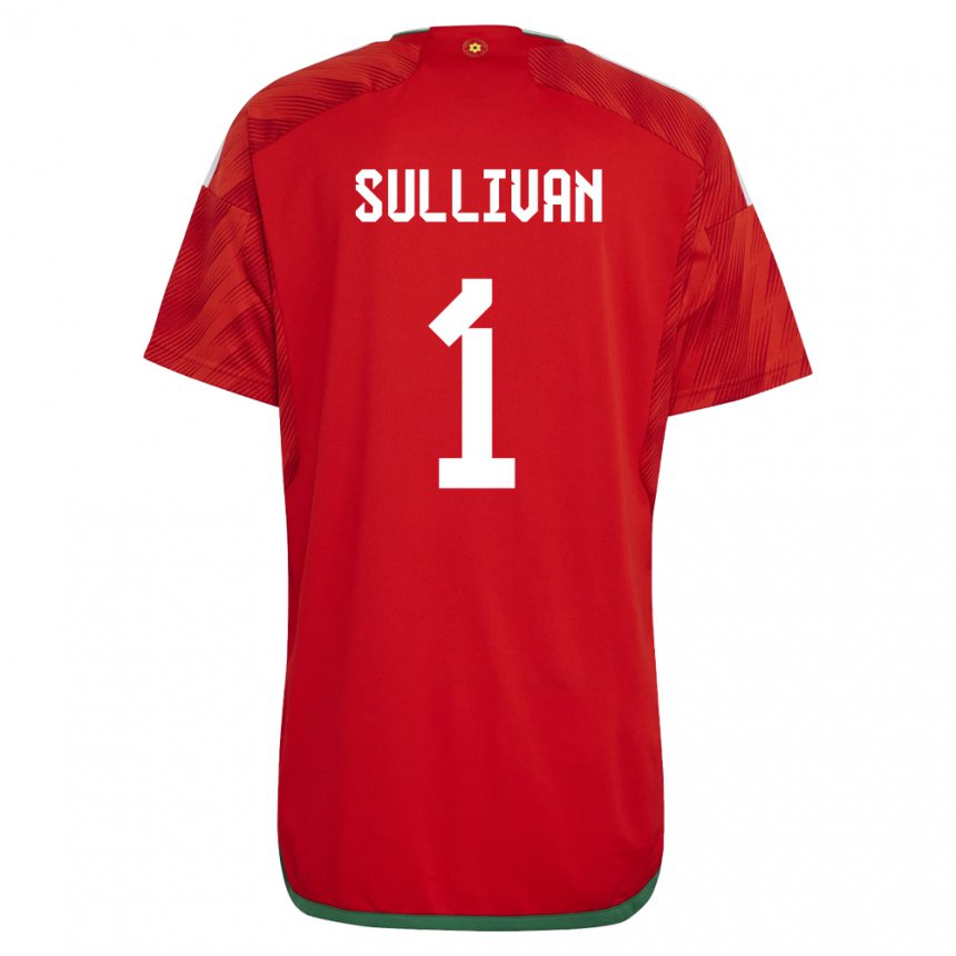 Męski Walii Laura O Sullivan #1 Czerwony Domowa Koszulka 22-24 Koszulki Klubowe