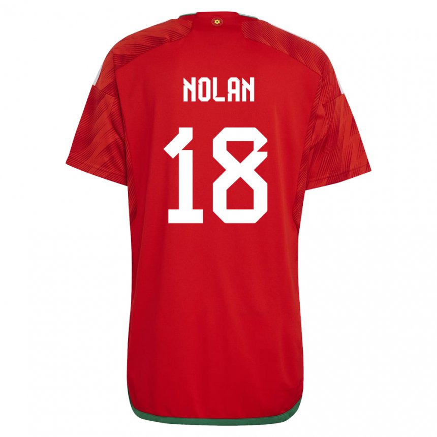 Męski Walii Kylie Nolan #18 Czerwony Domowa Koszulka 22-24 Koszulki Klubowe