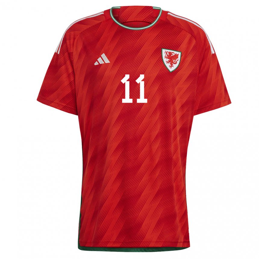 Męski Walii James Crole #11 Czerwony Domowa Koszulka 22-24 Koszulki Klubowe