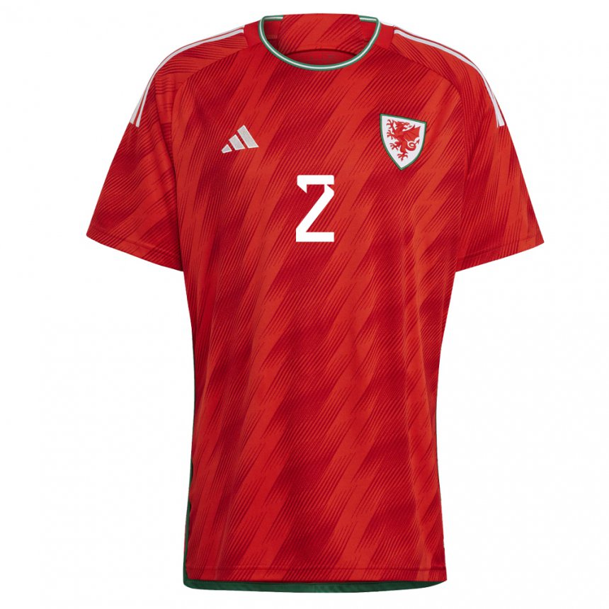 Męski Walii Alex Williams #2 Czerwony Domowa Koszulka 22-24 Koszulki Klubowe
