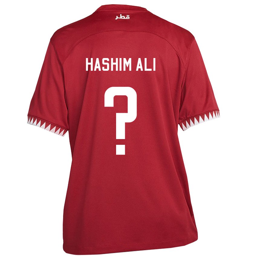 Męski Kataru Hashim Ali #0 Kasztanowaty Domowa Koszulka 22-24 Koszulki Klubowe