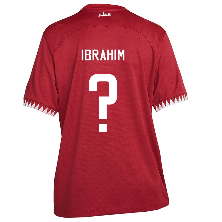 Męski Kataru Abdulrasheed Ibrahim #0 Kasztanowaty Domowa Koszulka 22-24 Koszulki Klubowe