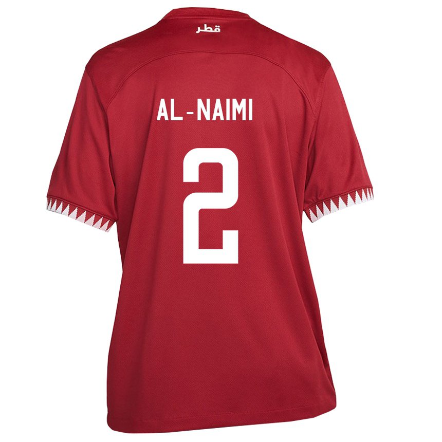 Męski Kataru Amna Al Naimi #2 Kasztanowaty Domowa Koszulka 22-24 Koszulki Klubowe
