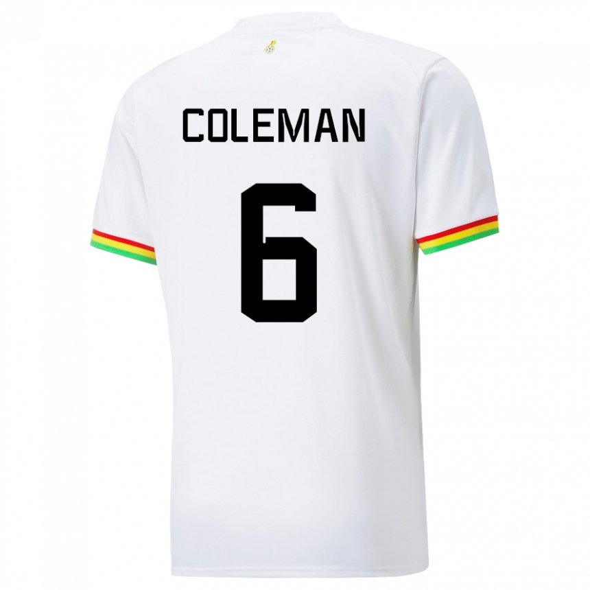 Męski Ghany Ellen Coleman #6 Biały Domowa Koszulka 22-24 Koszulki Klubowe