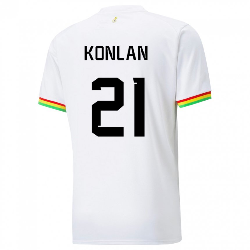 Męski Ghany Cynthia Konlan #21 Biały Domowa Koszulka 22-24 Koszulki Klubowe