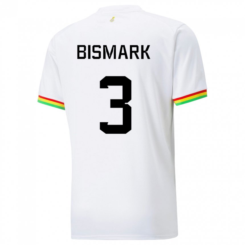 Męski Ghany Anim Bismark #3 Biały Domowa Koszulka 22-24 Koszulki Klubowe