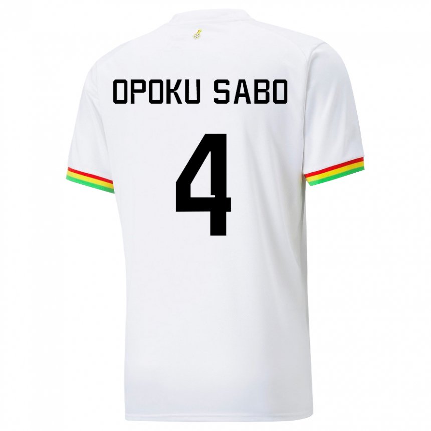 Męski Ghany Alex Opoku Sabo #4 Biały Domowa Koszulka 22-24 Koszulki Klubowe