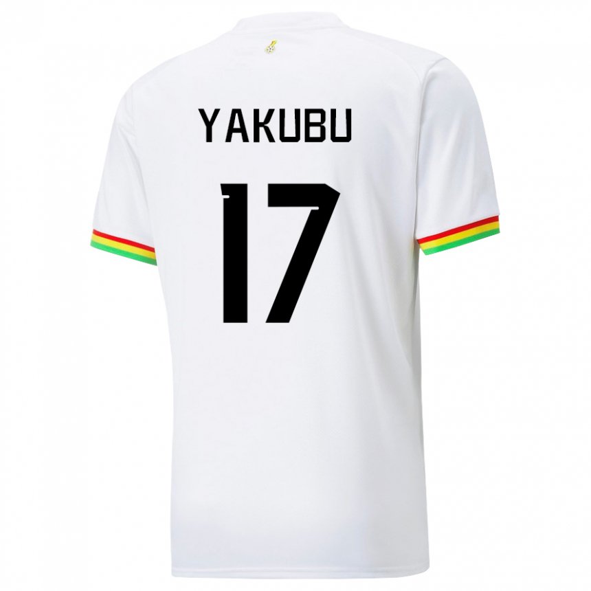 Męski Ghany Mustapha Yakubu #17 Biały Domowa Koszulka 22-24 Koszulki Klubowe