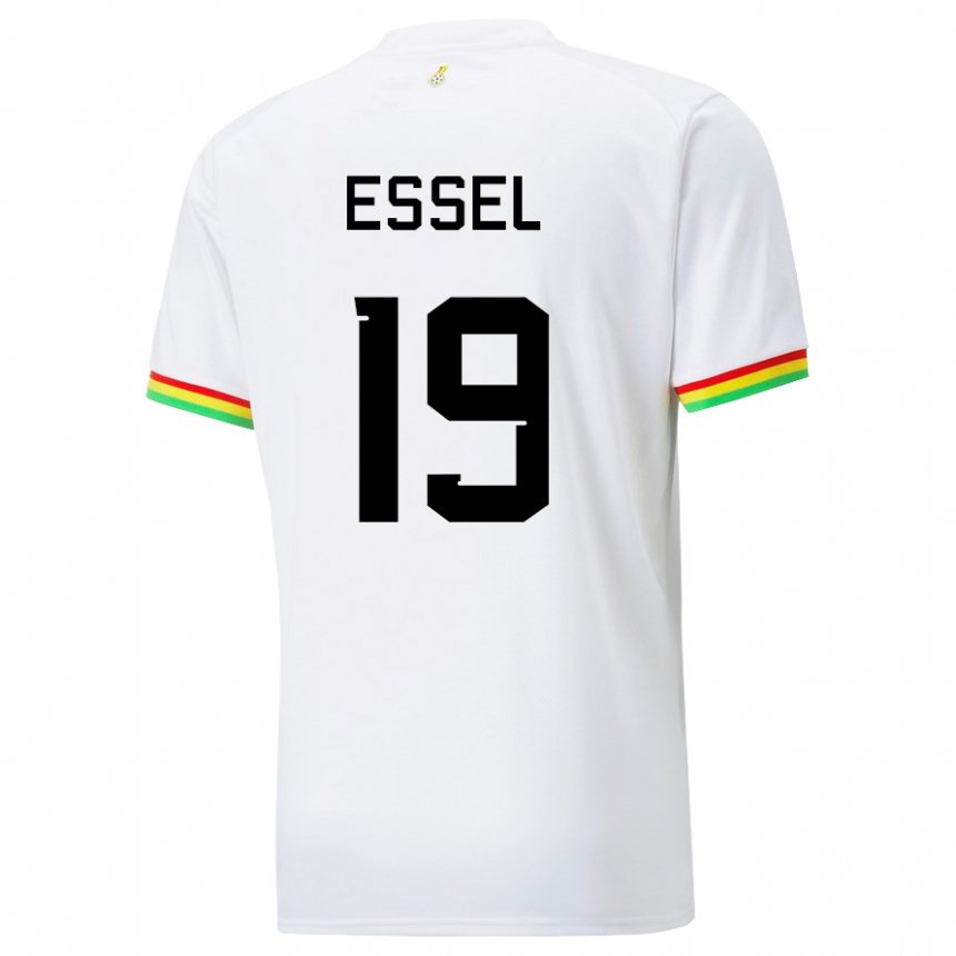 Męski Ghany Aaron Essel #19 Biały Domowa Koszulka 22-24 Koszulki Klubowe
