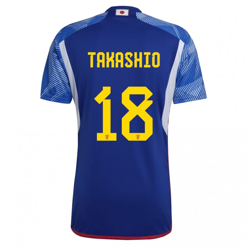 Męski Japonii Hayase Takashio #18 Królewski Niebieski Domowa Koszulka 22-24 Koszulki Klubowe