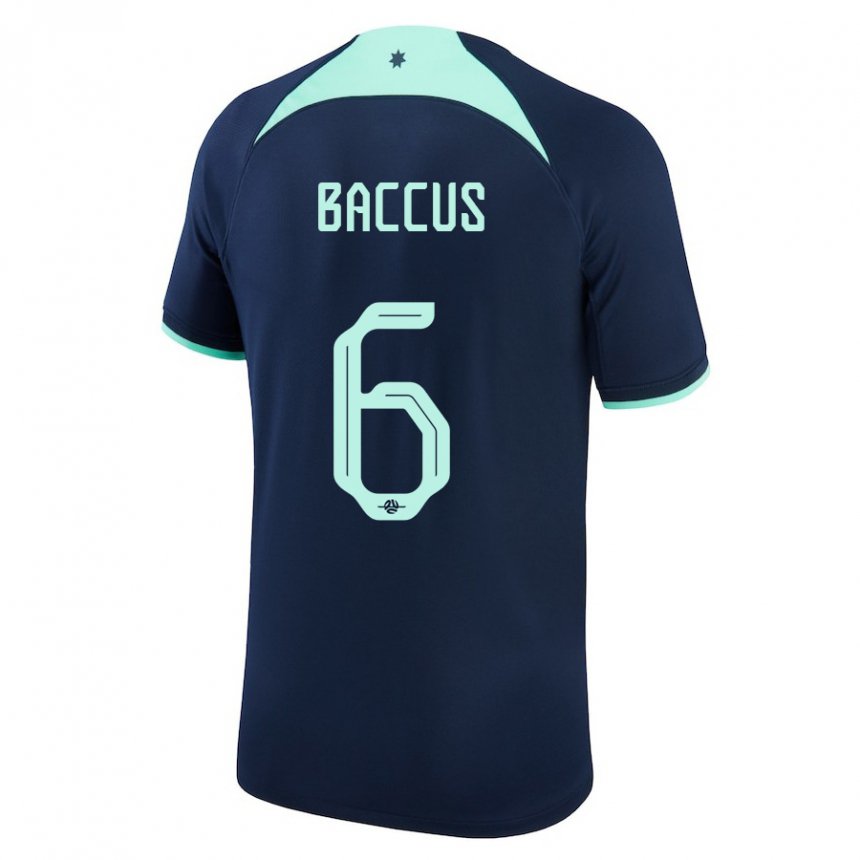 Męski Australii Keanu Baccus #6 Ciemny Niebieski Wyjazdowa Koszulka 22-24 Koszulki Klubowe