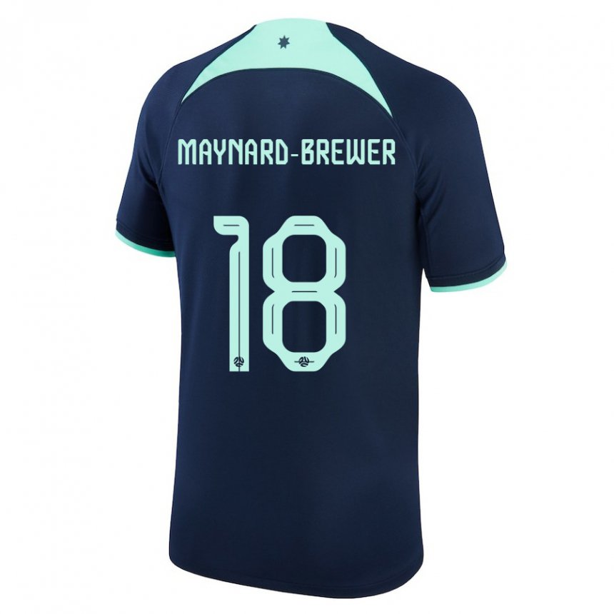 Męski Australii Ashley Maynard Brewer #18 Ciemny Niebieski Wyjazdowa Koszulka 22-24 Koszulki Klubowe