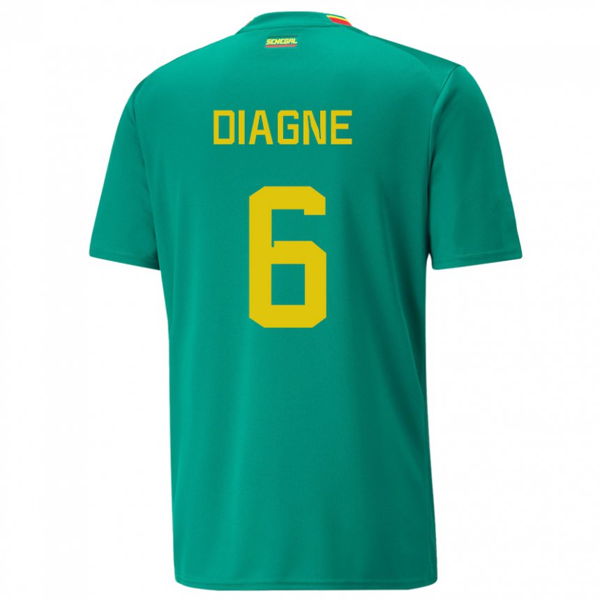 Męski Senegalu Edmee Diagne #6 Zielony Wyjazdowa Koszulka 22-24 Koszulki Klubowe