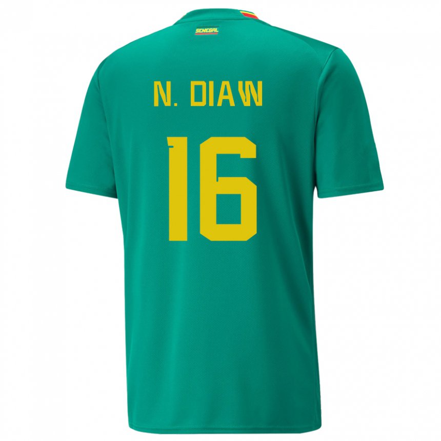 Męski Senegalu Ndeye Meissa Diaw #16 Zielony Wyjazdowa Koszulka 22-24 Koszulki Klubowe