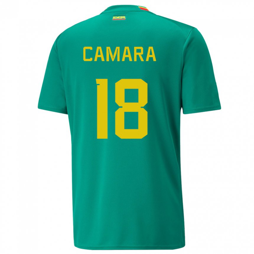 Męski Senegalu Meta Camara #18 Zielony Wyjazdowa Koszulka 22-24 Koszulki Klubowe
