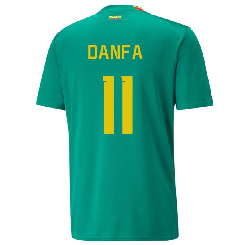 Męski Senegalu Mamadou Danfa #11 Zielony Wyjazdowa Koszulka 22-24 Koszulki Klubowe