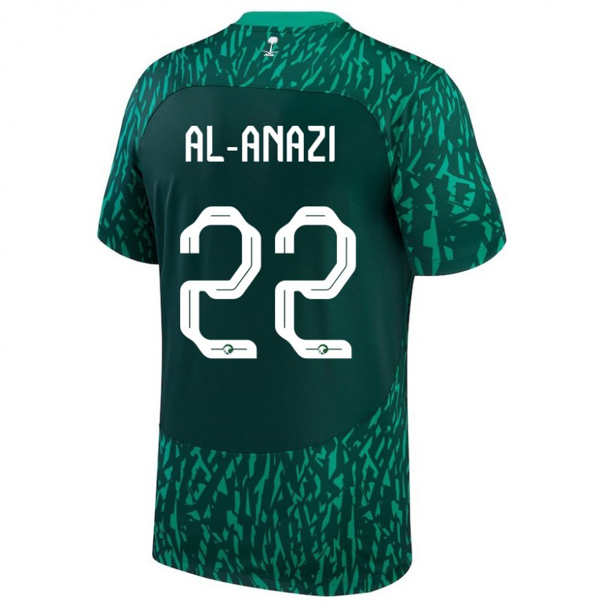Męski Arabii Saudyjskiej Lama Al Anazi #22 Ciemnozielony Wyjazdowa Koszulka 22-24 Koszulki Klubowe
