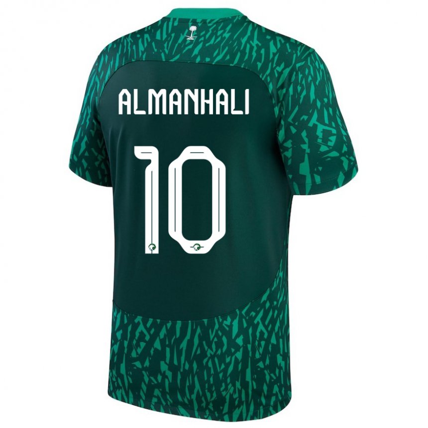 Męski Arabii Saudyjskiej Suwailem Almanhali #10 Ciemnozielony Wyjazdowa Koszulka 22-24 Koszulki Klubowe
