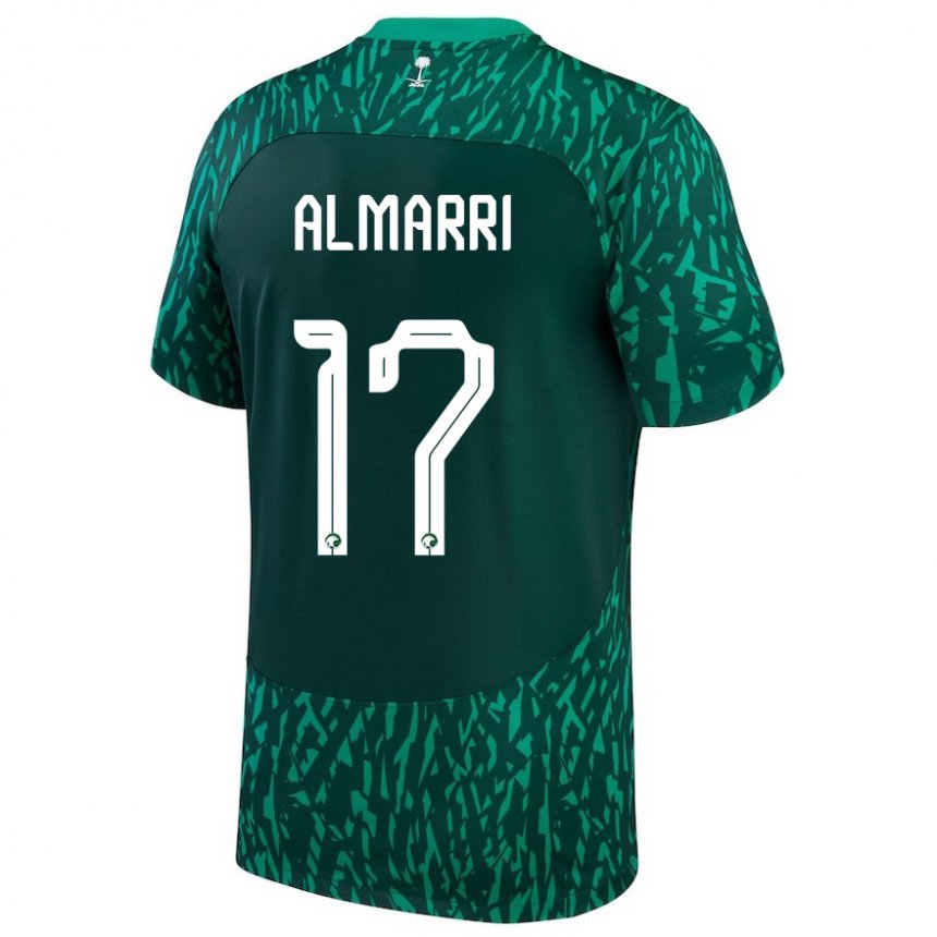 Męski Arabii Saudyjskiej Mohammed Almarri #17 Ciemnozielony Wyjazdowa Koszulka 22-24 Koszulki Klubowe
