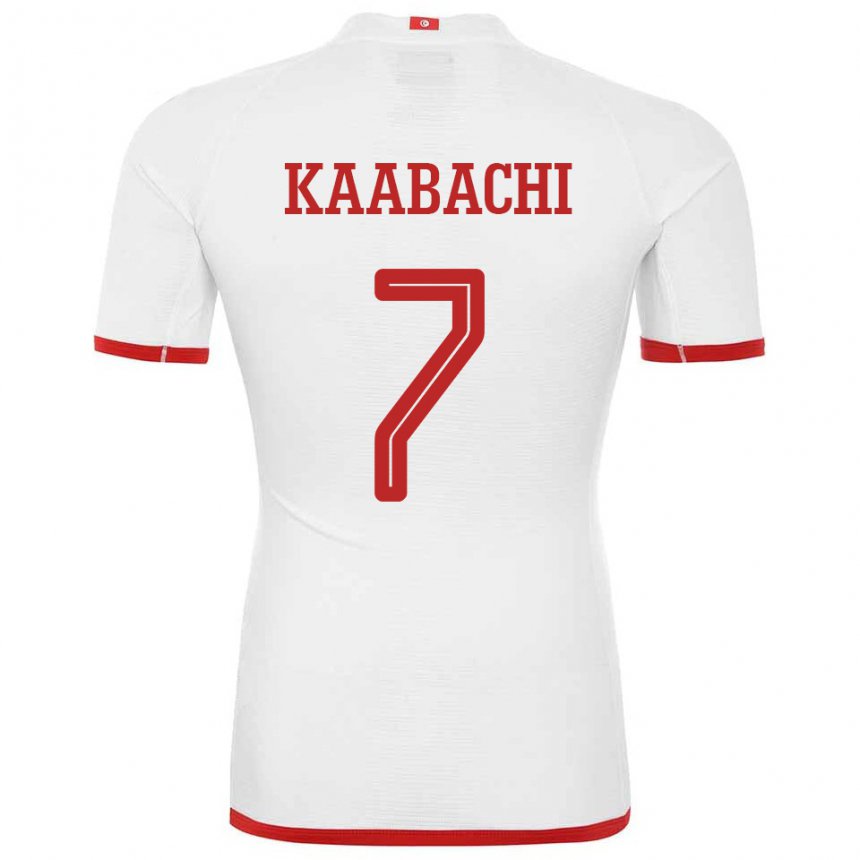 Męski Tunezji Ella Kaabachi #7 Biały Wyjazdowa Koszulka 22-24 Koszulki Klubowe