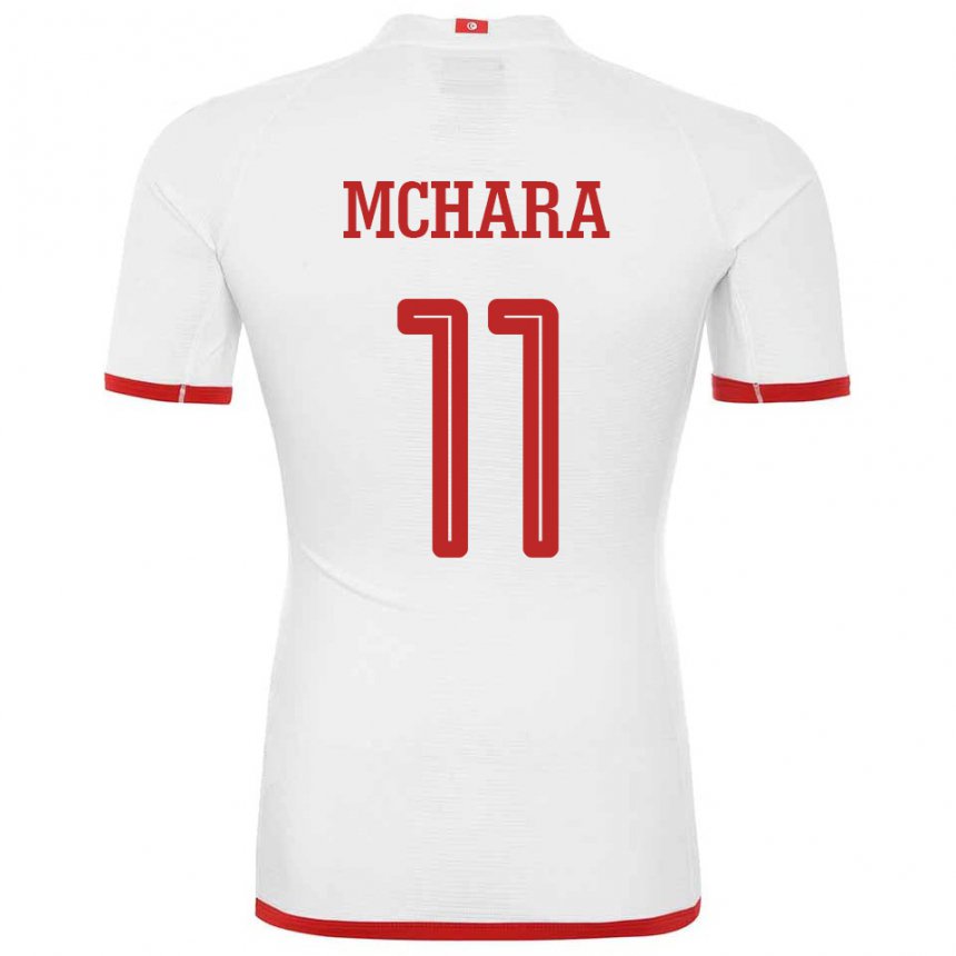 Męski Tunezji Imen Mchara #11 Biały Wyjazdowa Koszulka 22-24 Koszulki Klubowe