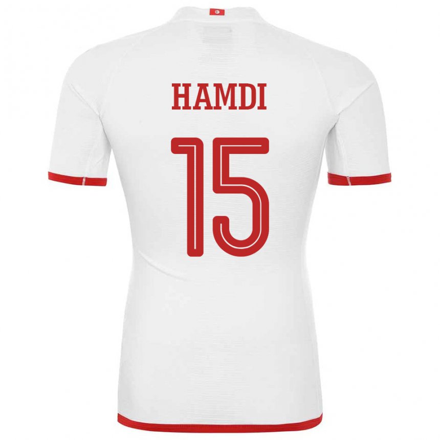 Męski Tunezji Hanna Hamdi #15 Biały Wyjazdowa Koszulka 22-24 Koszulki Klubowe