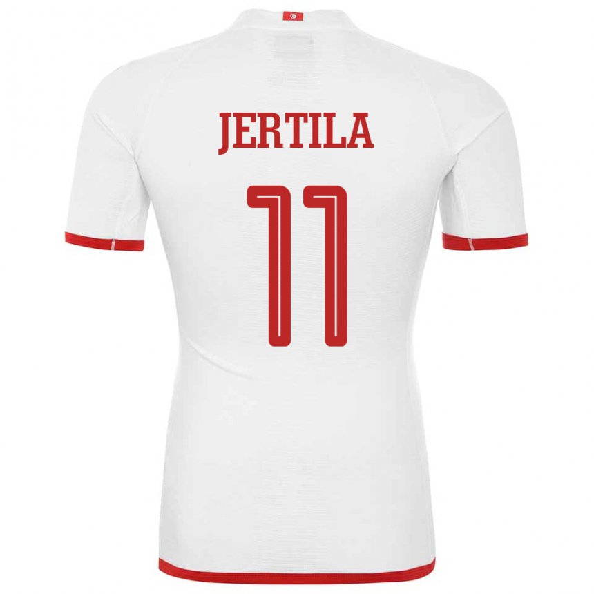 Męski Tunezji Hedi Jertila #11 Biały Wyjazdowa Koszulka 22-24 Koszulki Klubowe