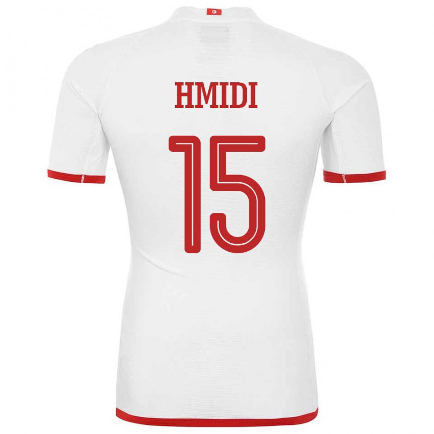 Męski Tunezji Makolm Hmidi #15 Biały Wyjazdowa Koszulka 22-24 Koszulki Klubowe