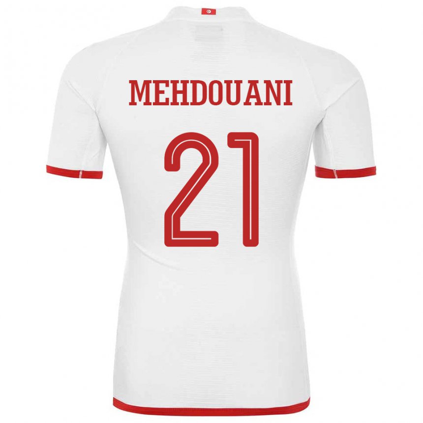 Męski Tunezji Firas Mehdouani #21 Biały Wyjazdowa Koszulka 22-24 Koszulki Klubowe