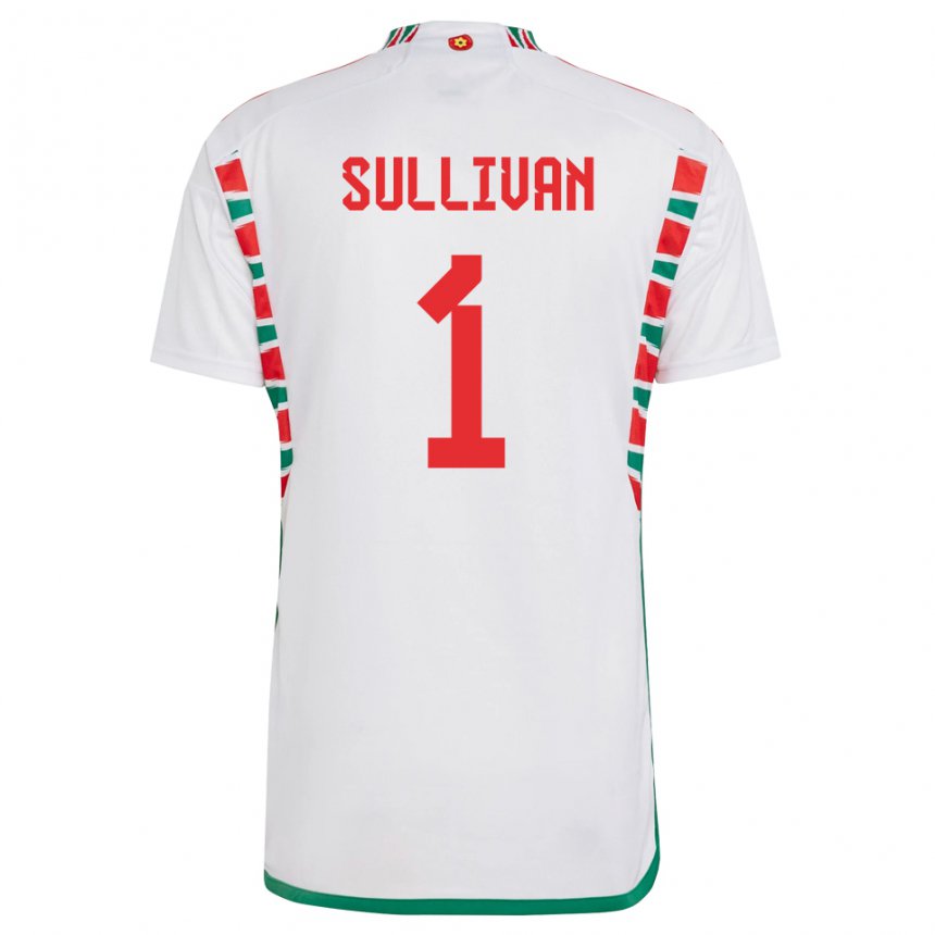 Męski Walii Laura O Sullivan #1 Biały Wyjazdowa Koszulka 22-24 Koszulki Klubowe