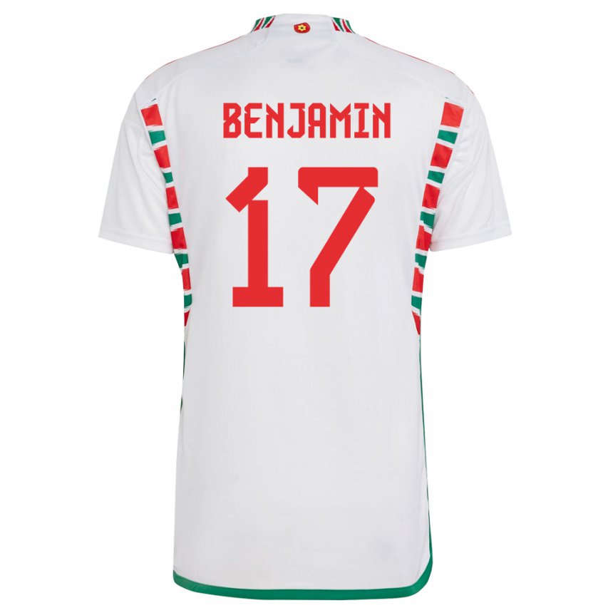 Męski Walii Omari Benjamin #17 Biały Wyjazdowa Koszulka 22-24 Koszulki Klubowe