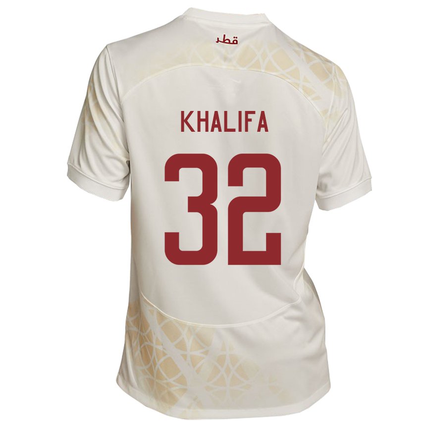 Męski Kataru Duana Khalifa #32 Złoty Beżowy Wyjazdowa Koszulka 22-24 Koszulki Klubowe