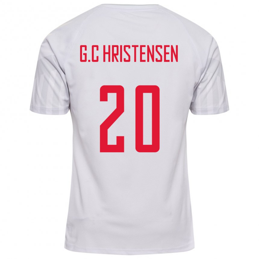 Męski Danii Gustav Christensen #20 Biały Wyjazdowa Koszulka 22-24 Koszulki Klubowe