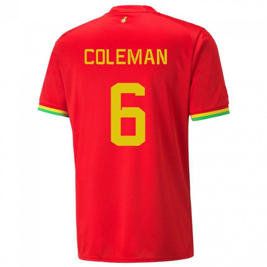 Męski Ghany Ellen Coleman #6 Czerwony Wyjazdowa Koszulka 22-24 Koszulki Klubowe
