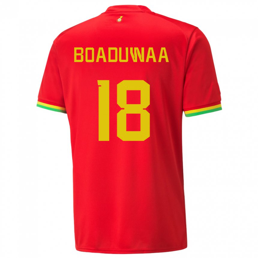 Męski Ghany Doris Boaduwaa #18 Czerwony Wyjazdowa Koszulka 22-24 Koszulki Klubowe