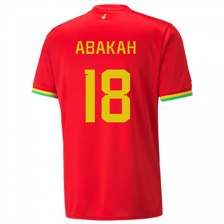 Męski Ghany Philomena Abakah #18 Czerwony Wyjazdowa Koszulka 22-24 Koszulki Klubowe