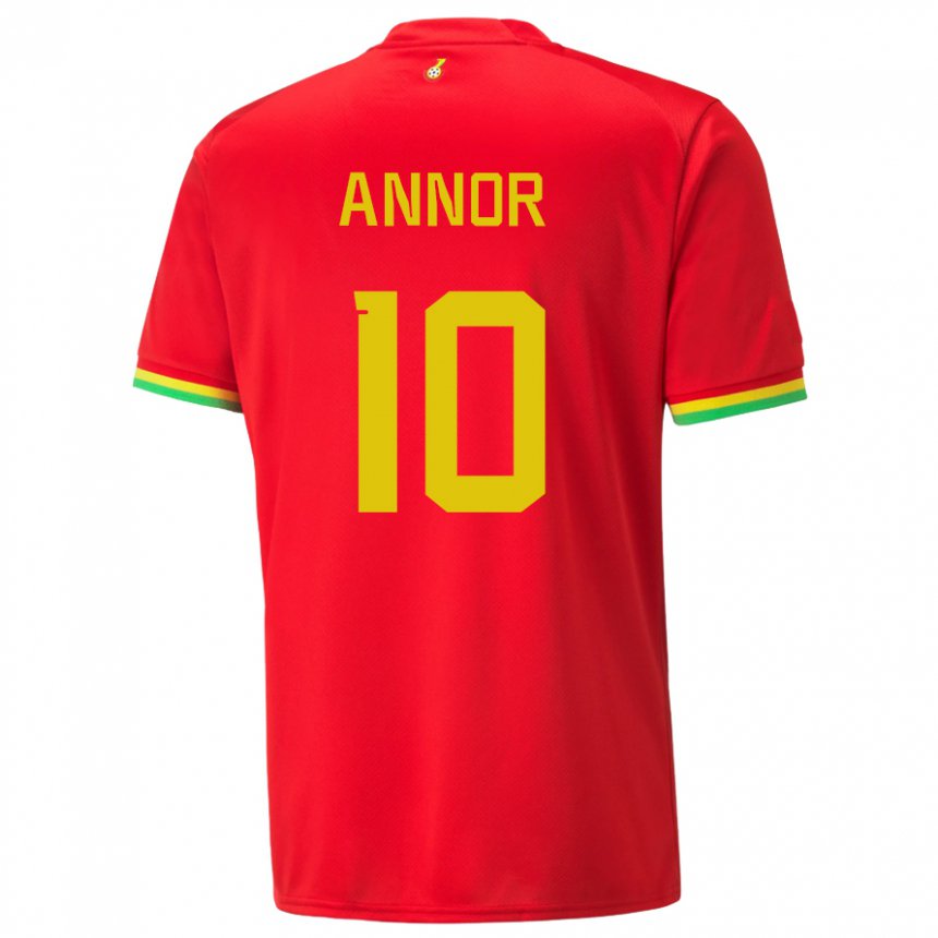Męski Ghany Emmanuel Annor #10 Czerwony Wyjazdowa Koszulka 22-24 Koszulki Klubowe