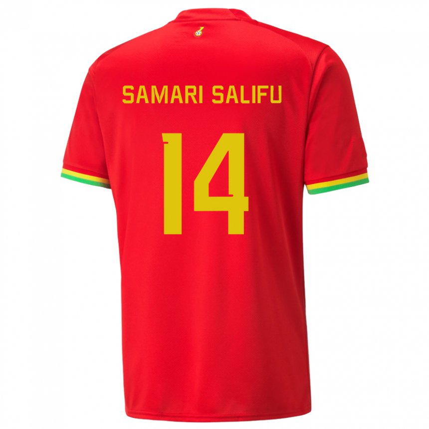 Męski Ghany Abass Samari Salifu #14 Czerwony Wyjazdowa Koszulka 22-24 Koszulki Klubowe