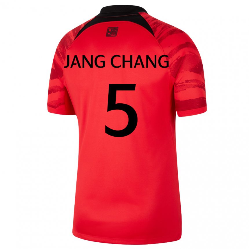 Kobiety Korei Południowej Jang Chang #5 Czerwony Czarny Domowa Koszulka 22-24 Koszulki Klubowe
