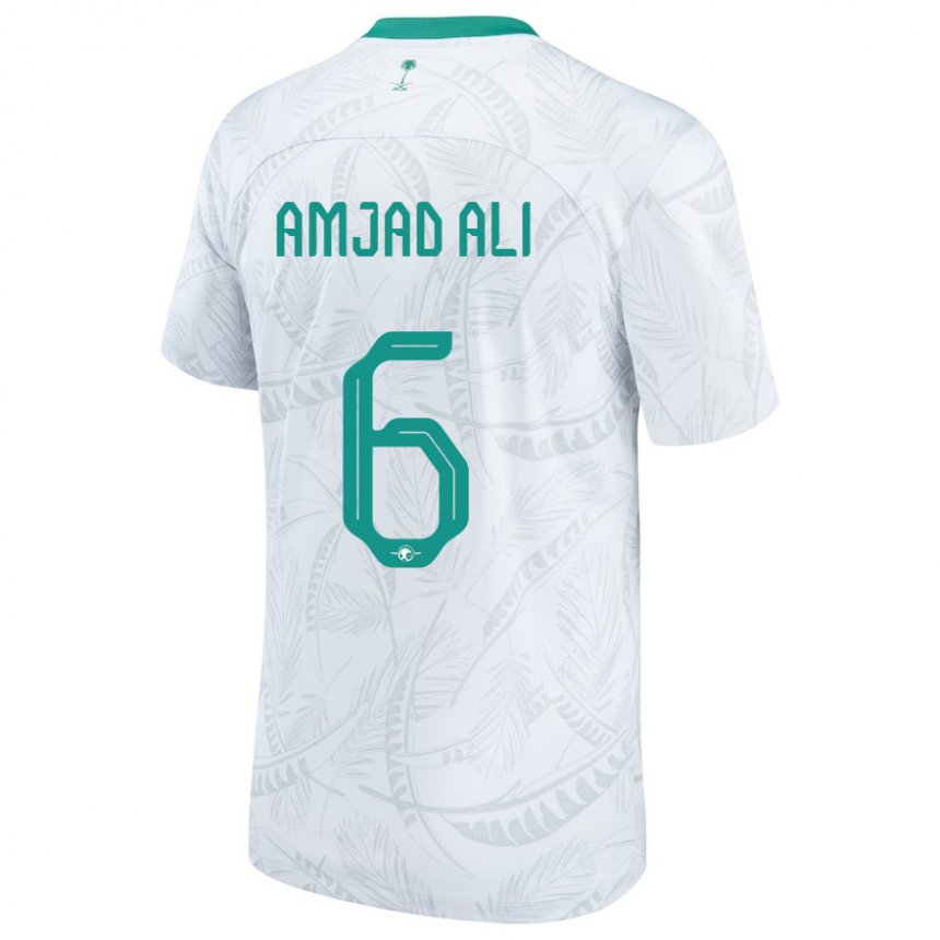 Kobiety Arabii Saudyjskiej Amjad Ali #6 Biały Domowa Koszulka 22-24 Koszulki Klubowe