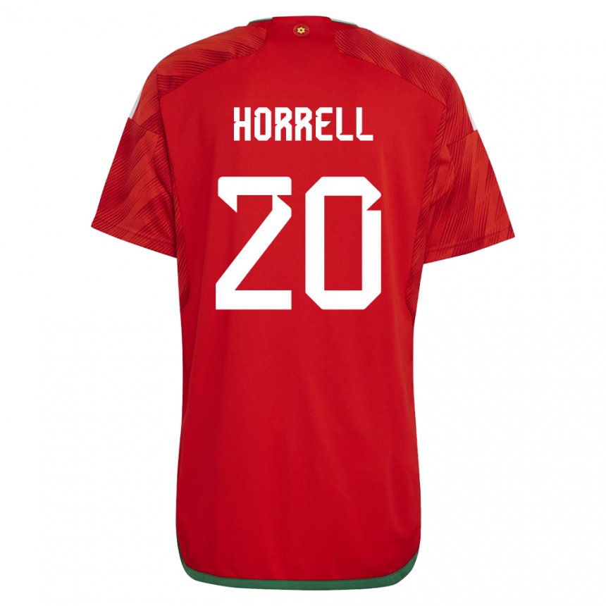 Kobiety Walii Grace Horrell #20 Czerwony Domowa Koszulka 22-24 Koszulki Klubowe