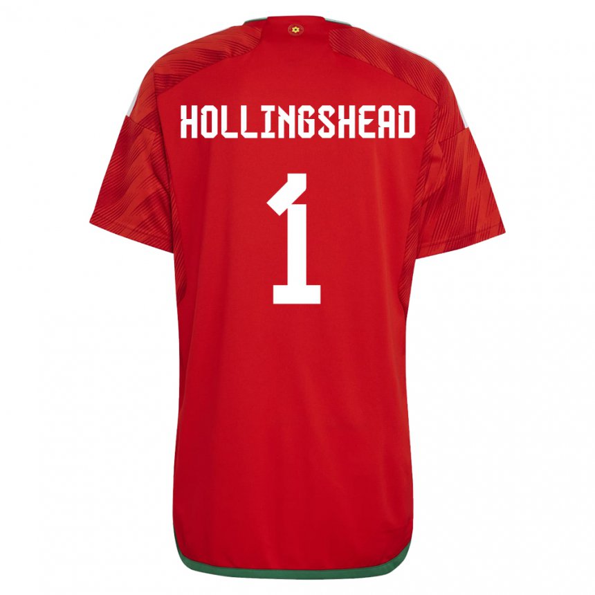 Kobiety Walii Ronnie Hollingshead #1 Czerwony Domowa Koszulka 22-24 Koszulki Klubowe