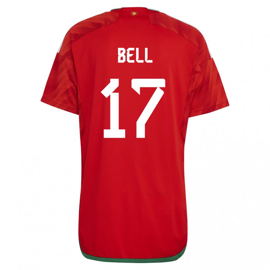 Kobiety Walii Zac Bell #17 Czerwony Domowa Koszulka 22-24 Koszulki Klubowe