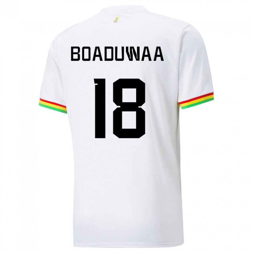 Kobiety Ghany Doris Boaduwaa #18 Biały Domowa Koszulka 22-24 Koszulki Klubowe