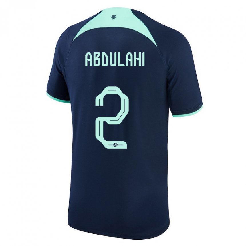 Kobiety Australii Idrus Abdulahi #2 Ciemny Niebieski Wyjazdowa Koszulka 22-24 Koszulki Klubowe