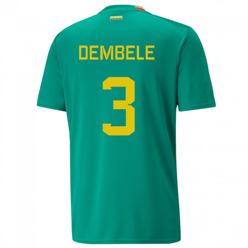 Kobiety Senegalu Anta Dembele #3 Zielony Wyjazdowa Koszulka 22-24 Koszulki Klubowe