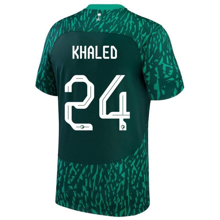 Kobiety Arabii Saudyjskiej Atheer Khaled #24 Ciemnozielony Wyjazdowa Koszulka 22-24 Koszulki Klubowe