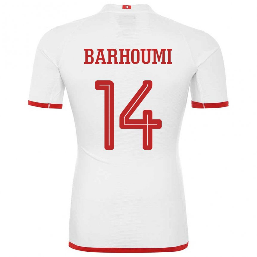 Kobiety Tunezji Salah Barhoumi #14 Biały Wyjazdowa Koszulka 22-24 Koszulki Klubowe